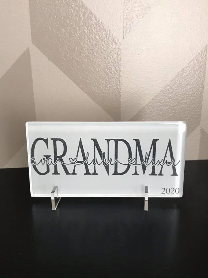 Custom First Mom Now Grandma Canvas With Kid's Name, Personalized