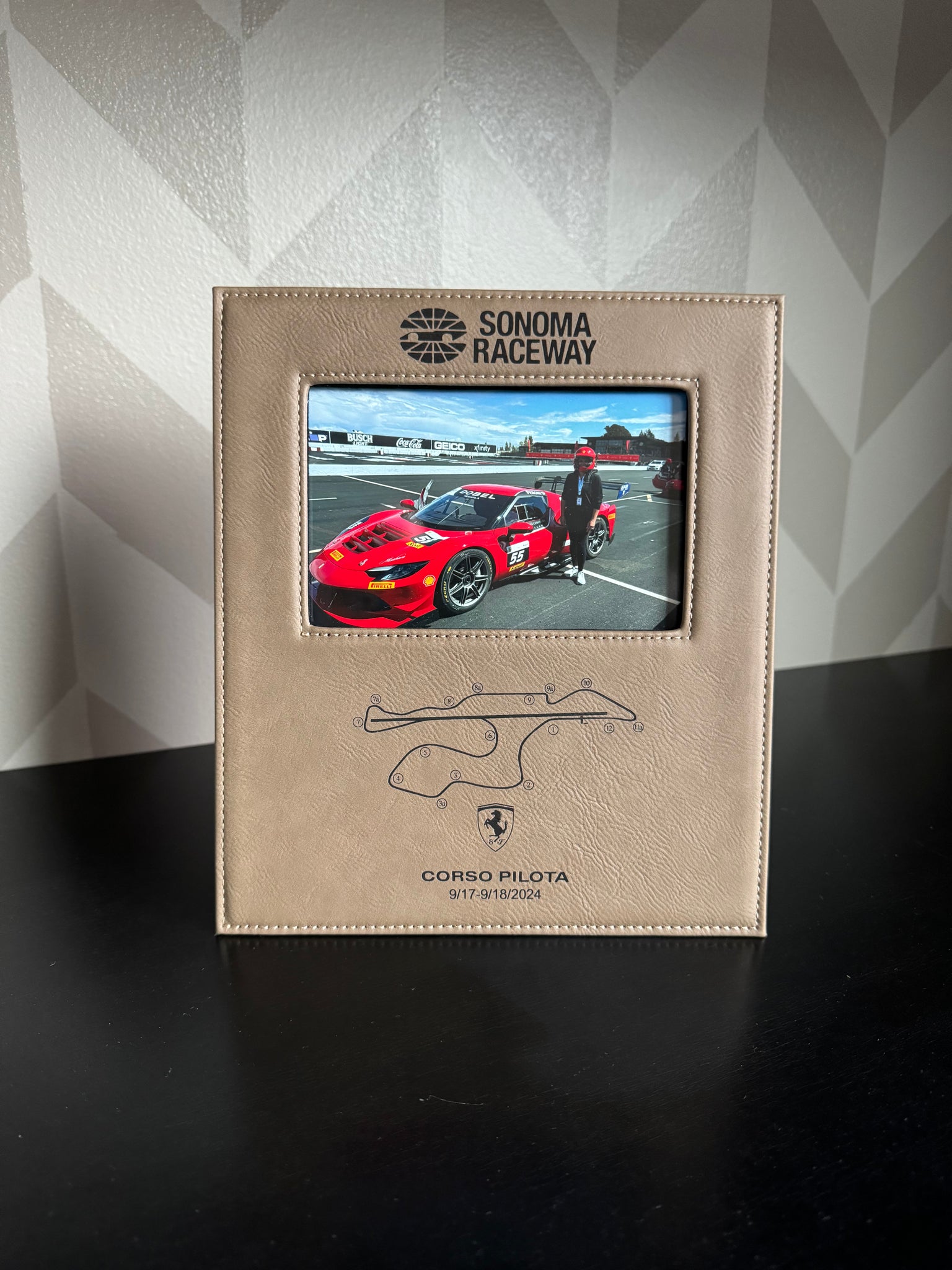 Custom Leather Photo Frame with a logo