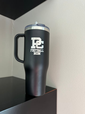 PC Football Mom 40oz Tumbler Black or Matte White