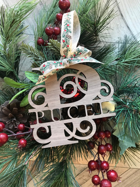 Personalized Statement Monogram Ornament 5”