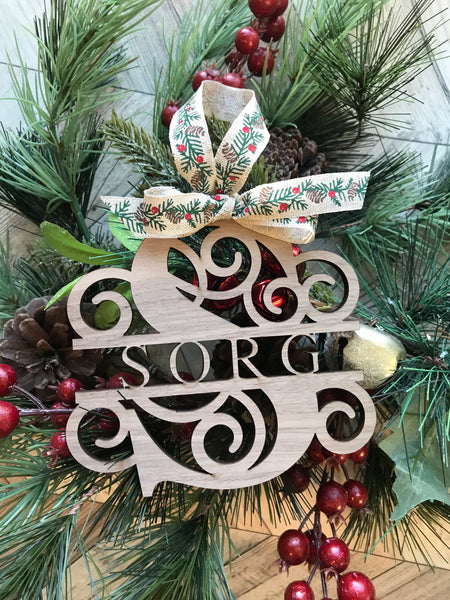 Personalized Statement Monogram Ornament 5”