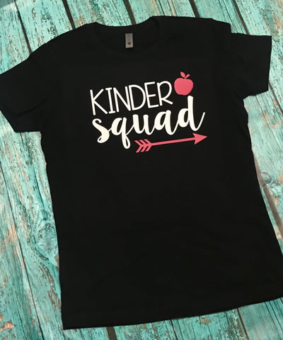 Kinder Squad Teacher Shirt Choose any color