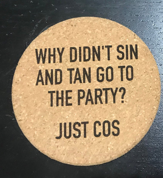 Custom Personalized cork coasters choose your saying