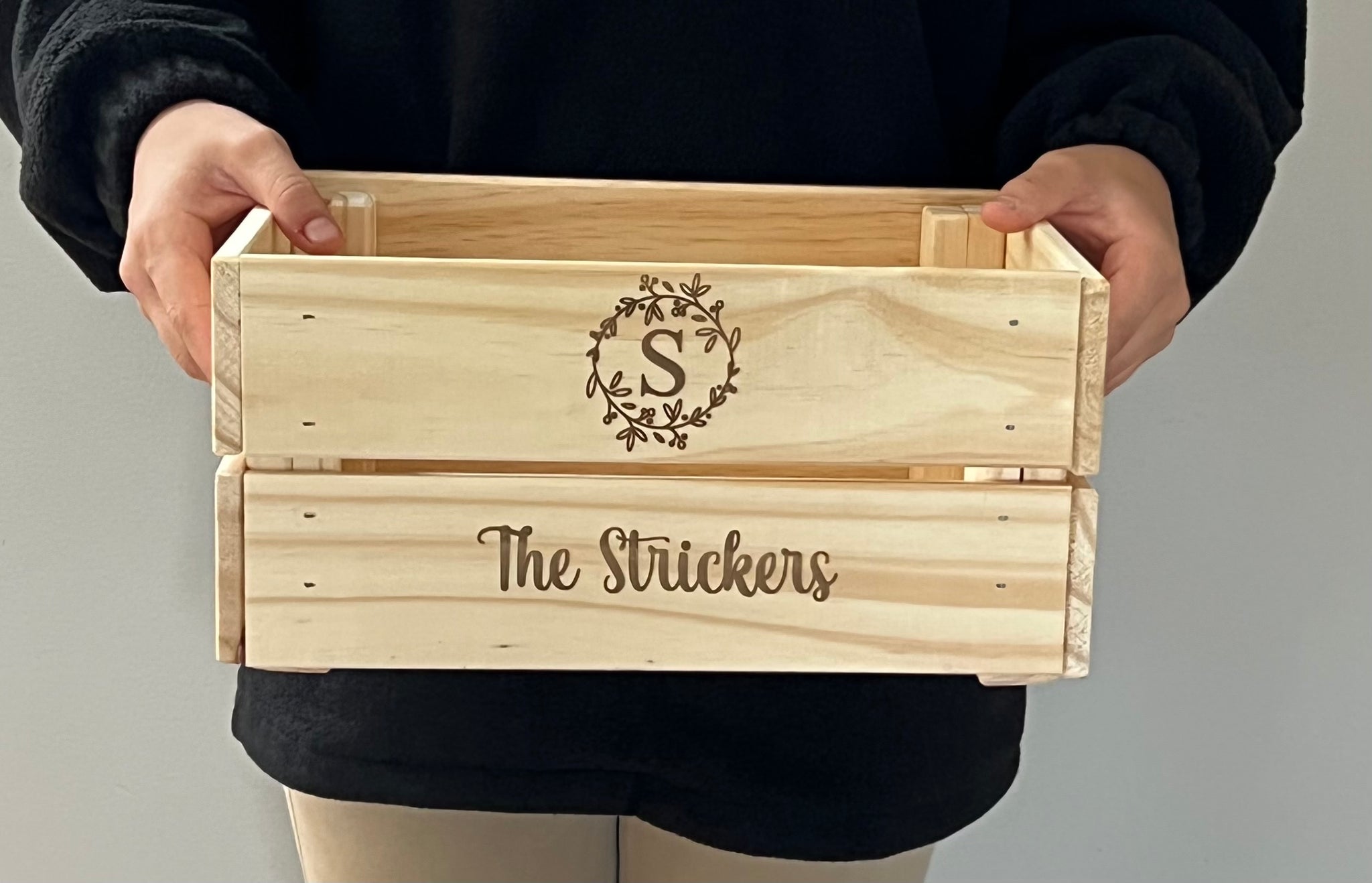 Initial Last Name Wedding Card Box Custom Personalized Crate