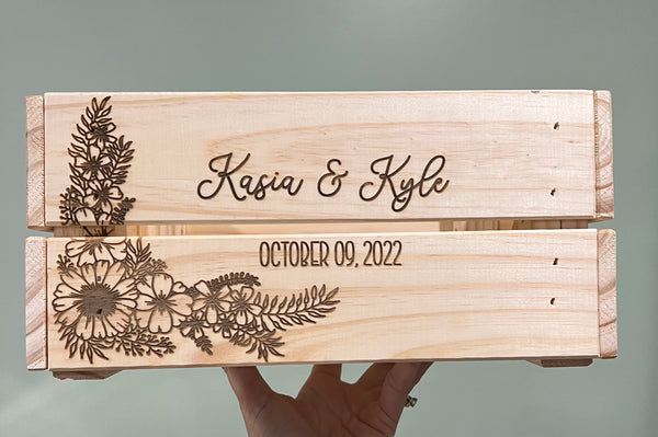 Floral Wedding Card Box Custom Personalized Crate