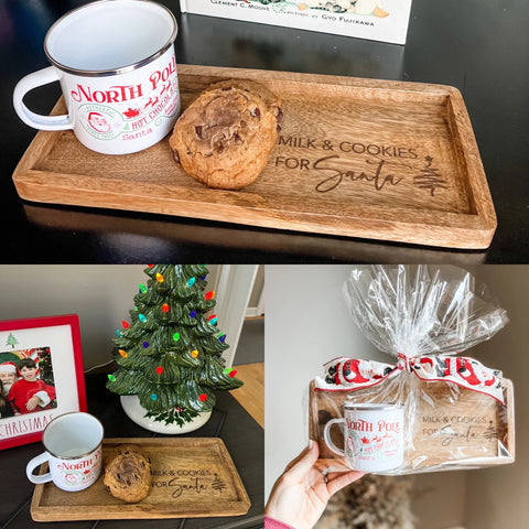 Milk and Cookies for Santa Tray and Santa Cup