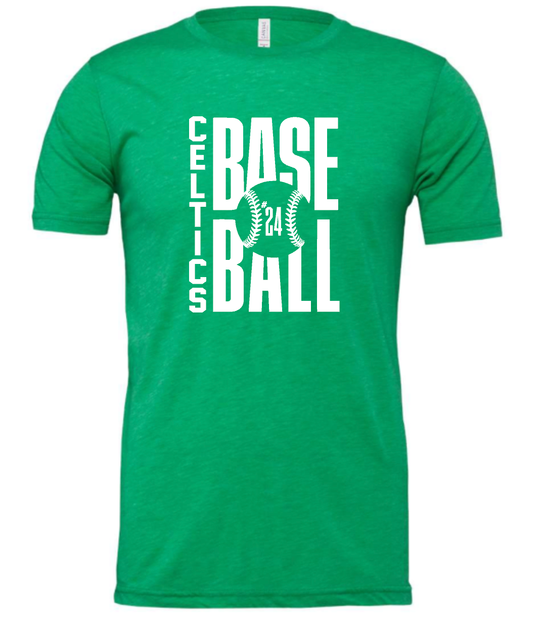 PCHS Celtics Baseball Number BELLA T shirt Available in 4 different colors