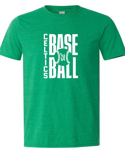 PCHS Celtics Baseball Number Gildan Softstyle T shirt Available in 4 different colors