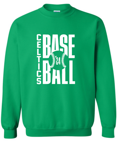 PCHS Celtics Baseball Number Gildan Crew Sweatshirt Available in 4 different colors