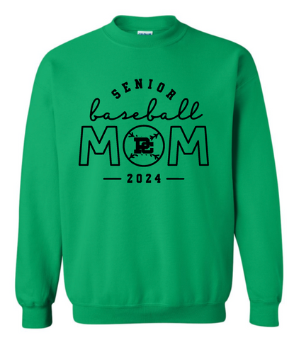 PCHS Celtics Baseball Mom or Senior Mom Gildan Crew Sweatshirt Available in 4 different colors