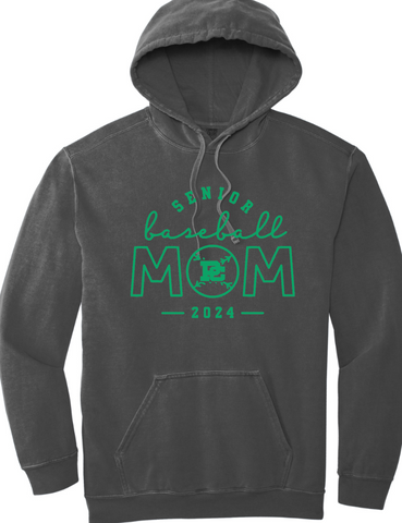 PCHS Celtics Baseball Mom or Senior Mom Comfort Colors Hooded Sweatshirt Available in 2 different colors