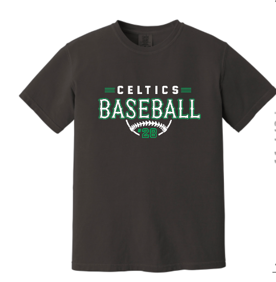 PCHS Celtics Baseball Retro Number Comfort Colors T shirt Available in 2 different colors