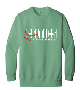 PCHS Celtics Baseball Comfort Colors Crew Neck Sweatshirt Available in 2 different colors