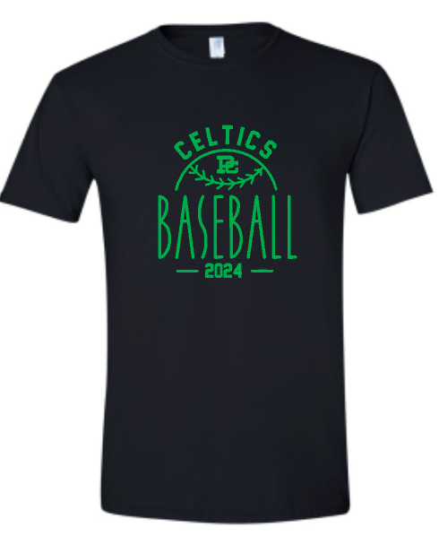 PCHS Celtics Baseball Years Gildan Softstyle T shirt Available in 4 different colors