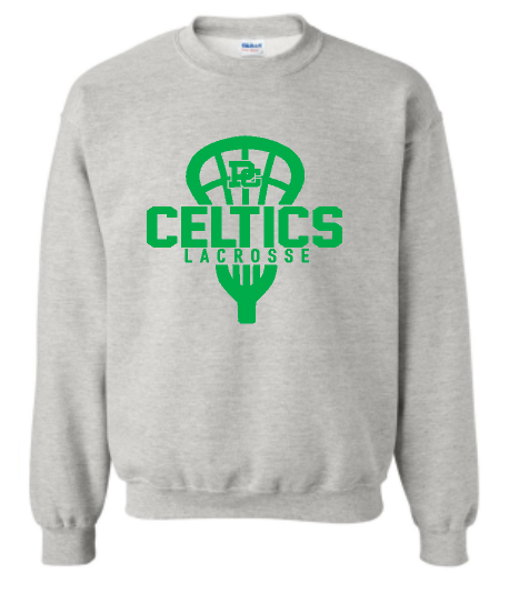 PCHS Celtics Lacrosse Gildan Crew Sweatshirt Available in 4 different colors
