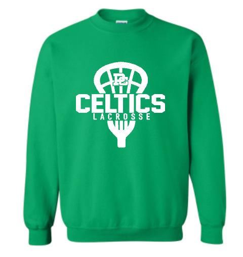 PCHS Celtics Lacrosse Gildan Crew Sweatshirt Available in 4 different colors