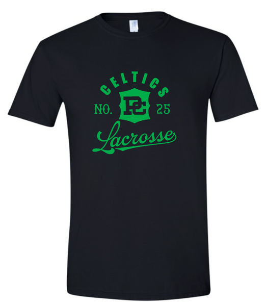 PCHS Celtics Logo Lacrosse Number Gildan Softstyle T shirt Available in 4 different colors