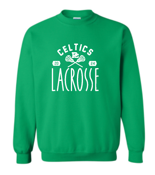 PCHS Celtics Lacrosse Year Gildan Crew Sweatshirt Available in 4 different colors