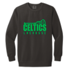PCHS Celtics Lacrosse Stick Comfort Colors Crew Neck Sweatshirt Available in 2 different colors