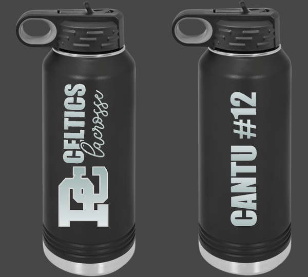 PCHS Celtics Lacrosse Personalized Waterbottle Choose from 3 colors