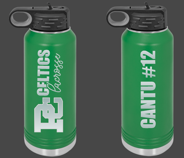 PCHS Celtics Lacrosse Personalized Waterbottle Choose from 3 colors