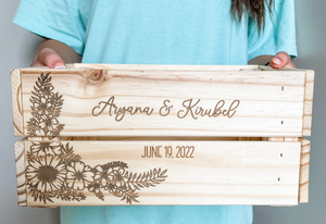 Floral Wedding Card Box Custom Personalized Crate