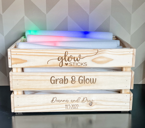 Glow Stick Wedding Reception Box Custom Personalized Crate