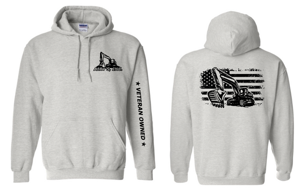 Airy's logo with excavator with flag Hooded Sweatshirt