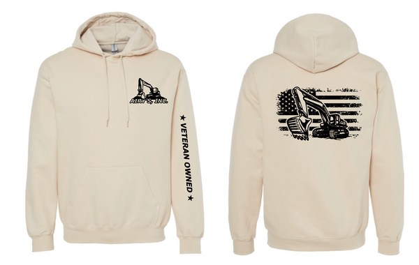 Airy's logo with excavator with flag Hooded Sweatshirt