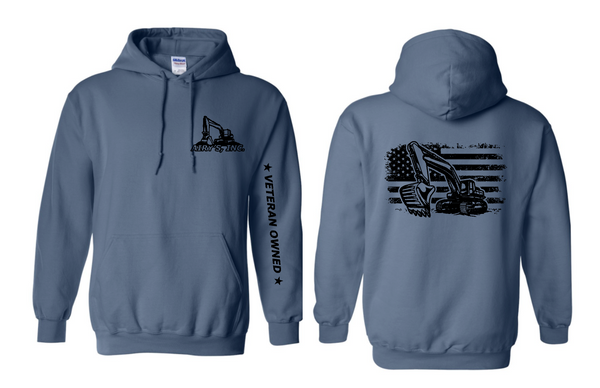 Airy's logo with excavator with flag Hooded Sweatshirt