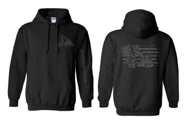 Airy's logo with excavator with flag Hooded Sweatshirt