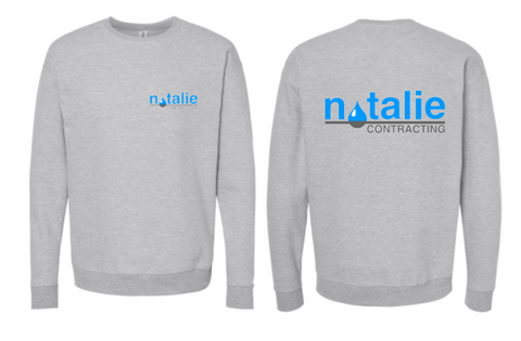 Natalie Contracting Logo Sweatshirt Crewneck Color options sizes youth-adult