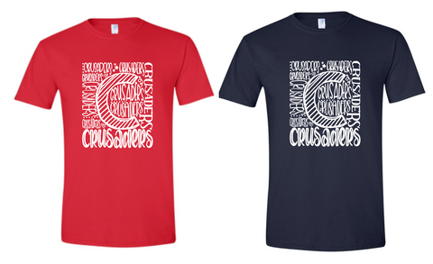 Crusaders Spirit Shirt Choose Red or Navy