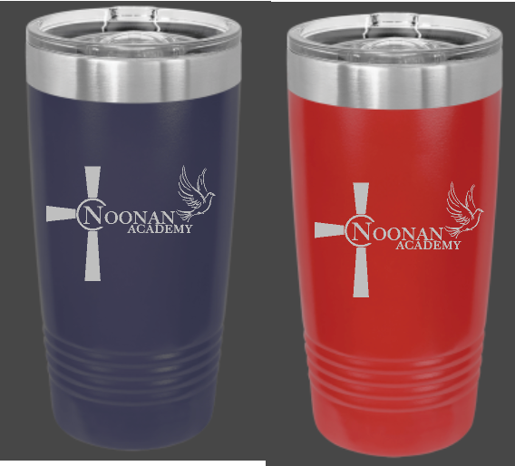 Cross Logo Noonan Academy Personalized Coffee Tumblers-Great for Teachers