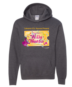 Willy Wonka Jr Dark Gray Youth-Adult hooded Sweatshirt