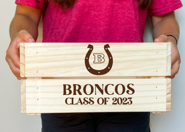 Custom Broncos Logo Crate