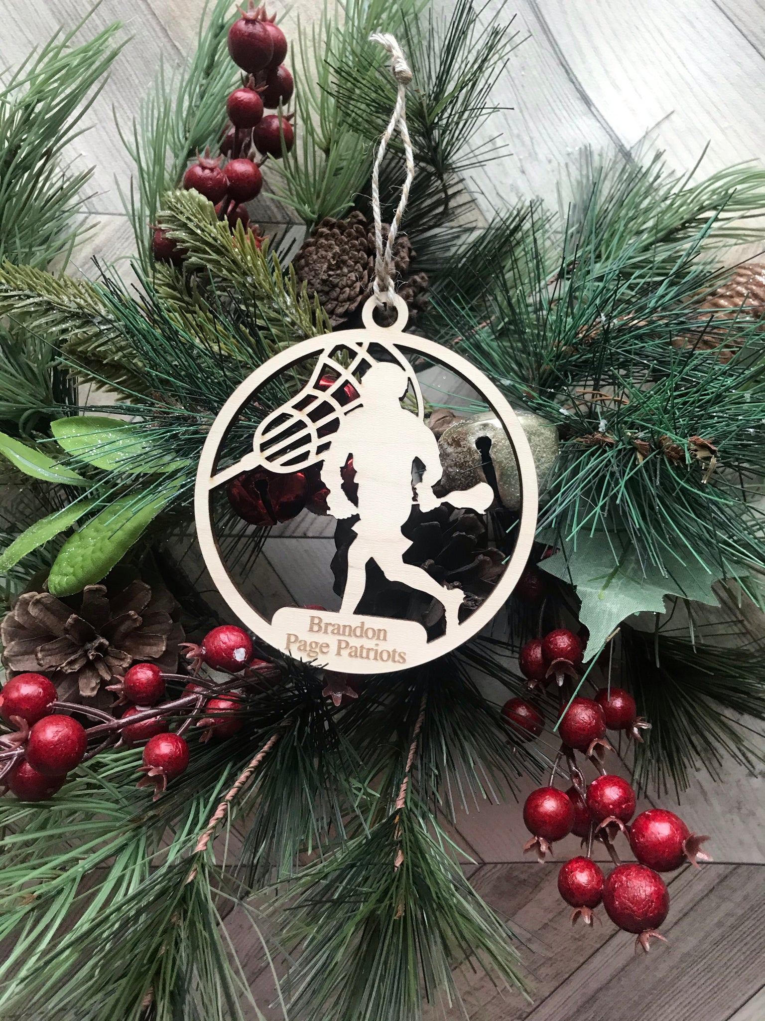 Personalized Lacrosse Ornament Pick from 6 designs