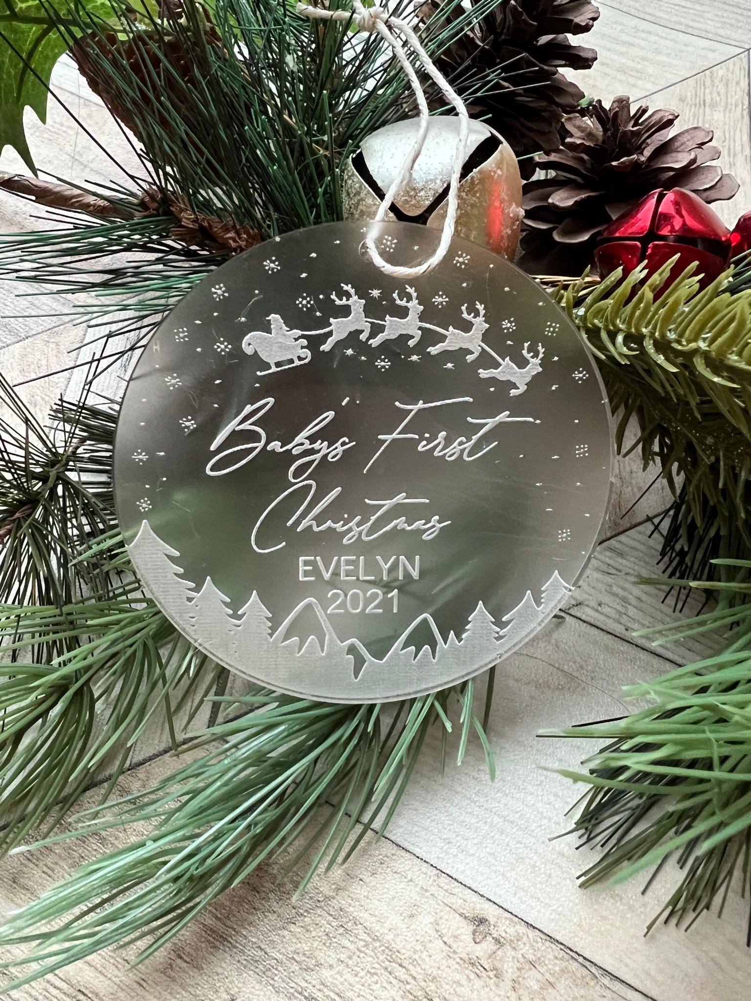 Baby's First Christmas Engraved Acrylic Ornament – Sugar Locks
