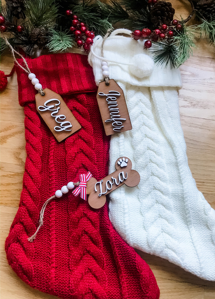 Wooden stocking tags – Humble Spruce Creations